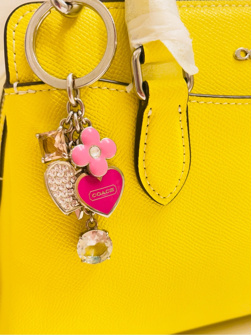 RARE Coach Y2K Heart & Cancer Awareness Keychain/ Bag Charm - Picture 8 of 14